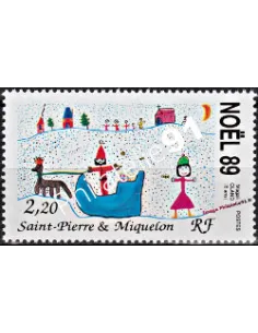 Timbre de ST PIERRE ET MIQUELON n° 512, Noël, Collection Dom-Tom