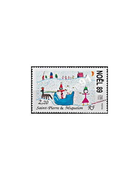 Timbre de ST PIERRE ET MIQUELON n° 512, Noël, Collection Dom-Tom