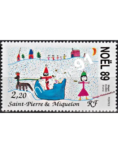 Timbre de ST PIERRE ET MIQUELON n° 512, Noël, Collection Dom-Tom
