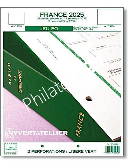 Jeu Yvert et Tellier FRANCE FO 2025, matériel philatélique