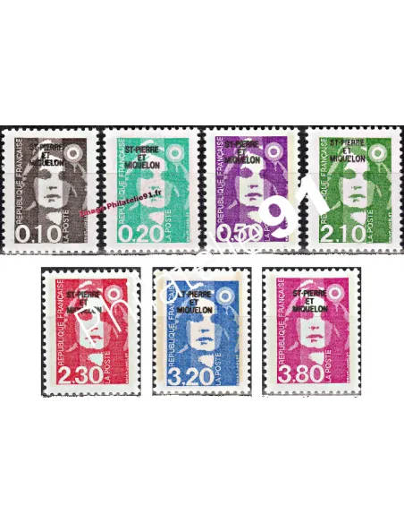 Timbres de ST PIERRE ET MIQUELON n° 514 à 520, Collection Dom-Tom