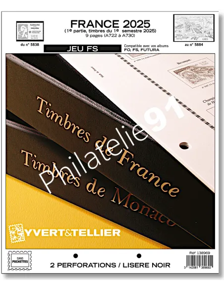 Jeu Yvert et Tellier France FS 2025, matériel philatélique