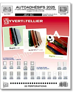 Jeu Yvert et Tellier France adhésifs SC 2025, matériel philatélique