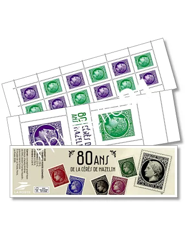Carnet n° 1536, 80 ans - Cérès de Mazelin, collection timbres France