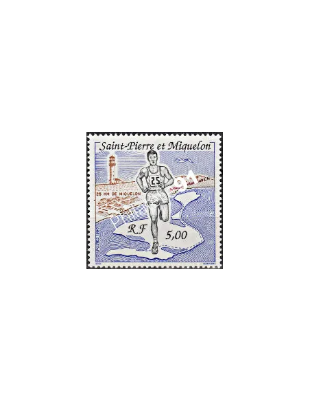 Timbre de ST PIERRE ET MIQUELON n° 522, sport, Collection Dom-Tom
