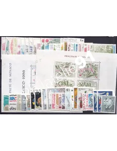 Timbres de Monaco - Année complète 1986 neuve