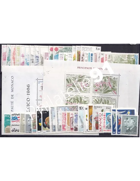 Timbres de Monaco - Année complète 1986 neuve