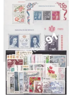Timbres de Monaco - Année complète 1989 neuve**