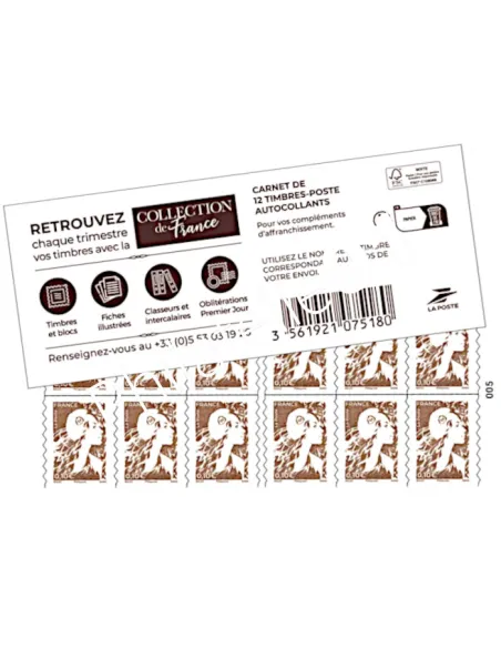 Carnet n° 2529-C1, Marianne de l'Avenir, collection timbres France