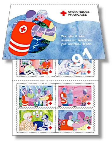 Carnet n° 2554, Croix-Rouge, timbres de France