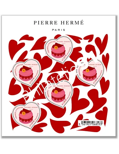 BLOC coeur Pierre Hermé, timbres de France
