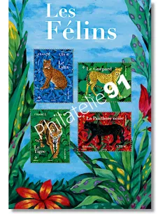 Feuille 5848, les Félins, timbres de France