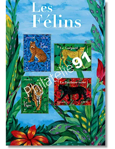Feuille 5848, les Félins, timbres de France