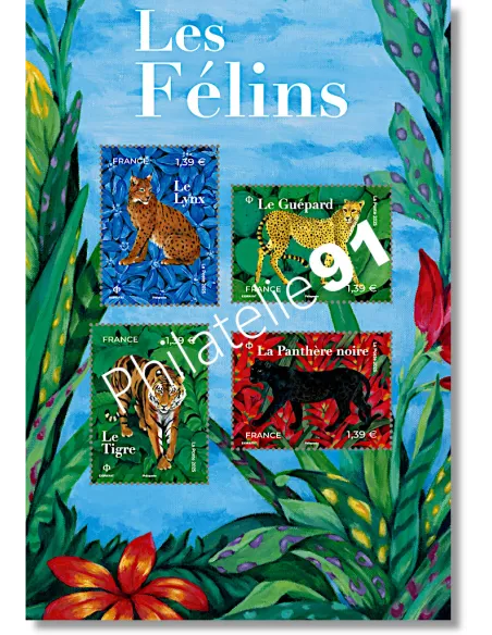 Feuille 5848, les Félins, timbres de France