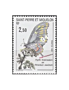 Timbre de ST PIERRE ET MIQUELON n° 534, papillons, Collection Dom-Tom
