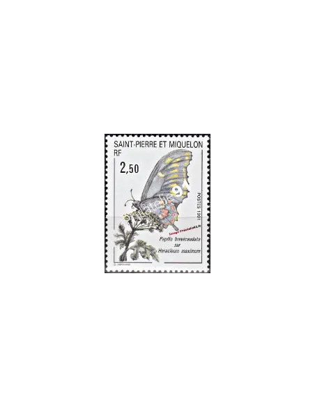 Timbre de ST PIERRE ET MIQUELON n° 534, papillons, Collection Dom-Tom