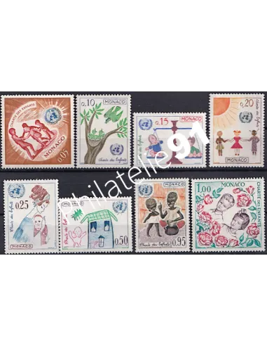 Timbres de MONACO n° 591 à 597** - Charte des enfants
