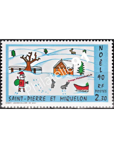 Timbre de ST PIERRE ET MIQUELON n° 533, Noël, Collection Dom-Tom