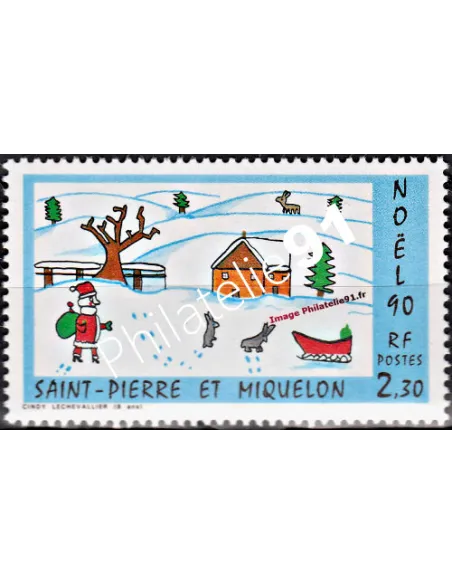 Timbre de ST PIERRE ET MIQUELON n° 533, Noël, Collection Dom-Tom