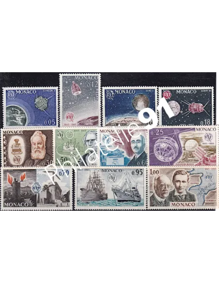 MONACO - n°  664 à 674 - 100 Union internationale télécommunications