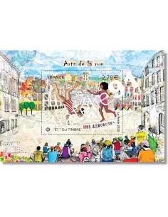 Feuille Les Acrobates, timbres de France