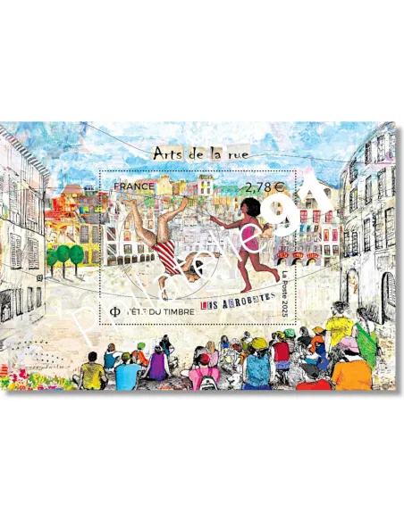 Feuille Les Acrobates, timbres de France