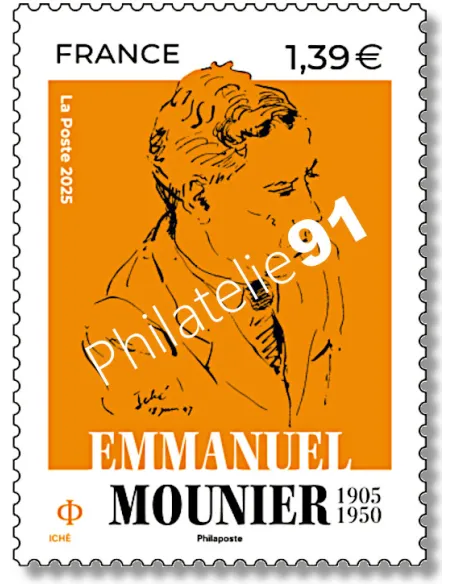 Timbre Emmanuel Mounnier, timbres de France