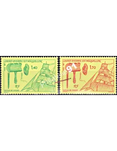 Timbres de ST PIERRE ET MIQUELON n° 535 à 536, Collection Dom-Tom