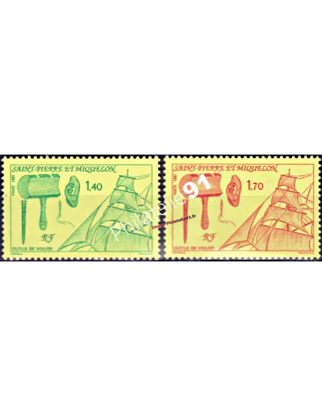 Timbres de ST PIERRE ET MIQUELON n° 535 à 536, Collection Dom-Tom