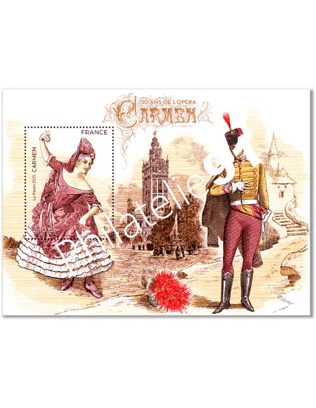 Feuille Opéra Carmen, timbres de France