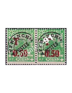 Algérie, Variété sur timbre-taxe n° 28, timbres colonies francaises