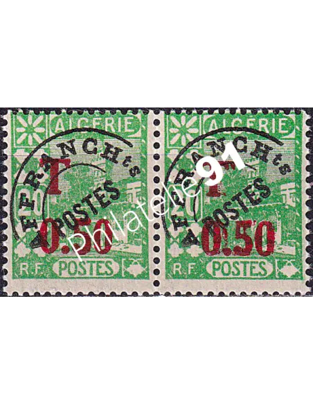 Algérie, Variété sur timbre-taxe n° 28, timbres colonies francaises