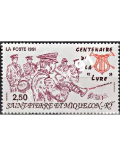 Timbre de ST PIERRE ET MIQUELON n° 545, La Lyre, collection Dom-Tom
