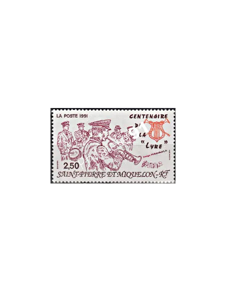 Timbre de ST PIERRE ET MIQUELON n° 545, La Lyre, collection Dom-Tom