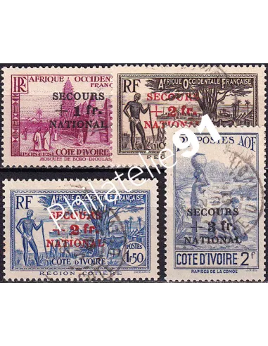 Cote d'Ivoire, n° 165 à 168 oblitérés, Timbres colonies françaises