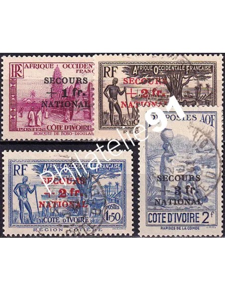 Cote d'Ivoire, n° 165 à 168 oblitérés, Timbres colonies françaises
