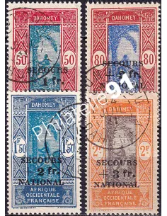 Dahomey, n° 145 à 148 oblitérés, timbres colonies françaises
