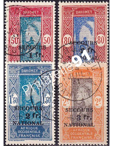 Dahomey, n° 145 à 148 oblitérés, timbres colonies françaises