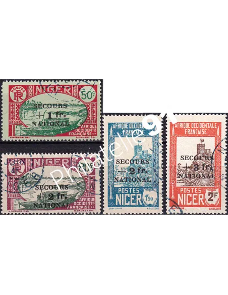 NIGER, n° 89 à 92 oblitérés, timbres des colonies françaises