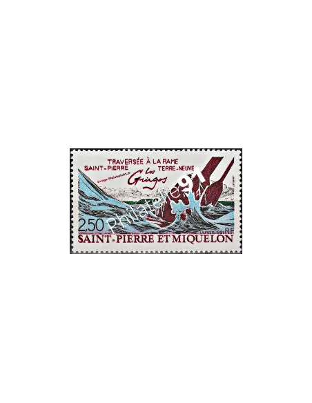 Timbre de ST PIERRE ET MIQUELON n° 546, Traversée à la rame, Dom-Tom