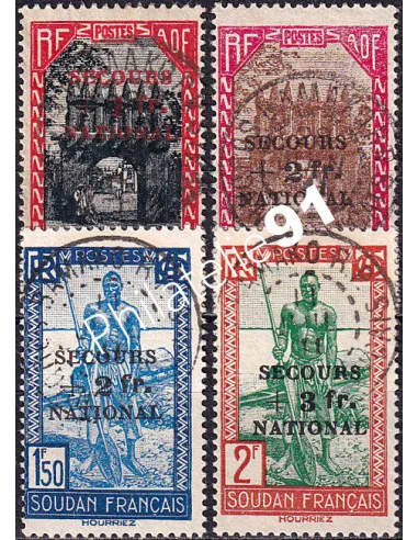 Soudan, n° 125 à 128 oblitérés, timbres des colonies françaises