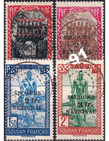 Soudan, n° 125 à 128 oblitérés, timbres des colonies françaises