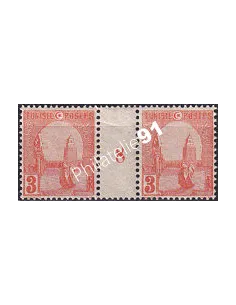 TUNISIE, timbre n° 30A neuf, paire avec millésime 8, colonies