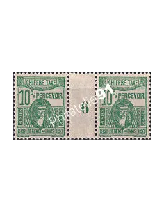 TUNISIE, timbre-taxe n° 59 neuf, paire avec millésime 6, colonies