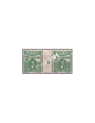 TUNISIE, timbre-taxe n° 59 neuf, paire avec millésime 6, colonies