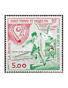 Timbre de ST PIERRE ET MIQUELON n° 547, sports, collection Dom-Tom