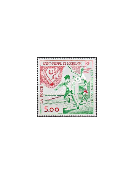 Timbre de ST PIERRE ET MIQUELON n° 547, sports, collection Dom-Tom