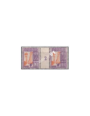 GUADELOUPE, timbre-taxe n° 28 neuf, paire avec millésime 2, colonies