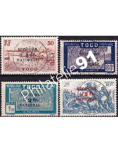 Togo, n° 211 à 214 oblitérés, timbres des colonies françaises