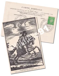 Carte exposition du timbre 1942, Collection lettre France
